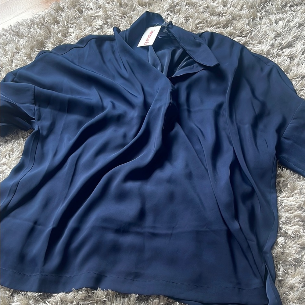 Elegant Navy Blue Women's Top
